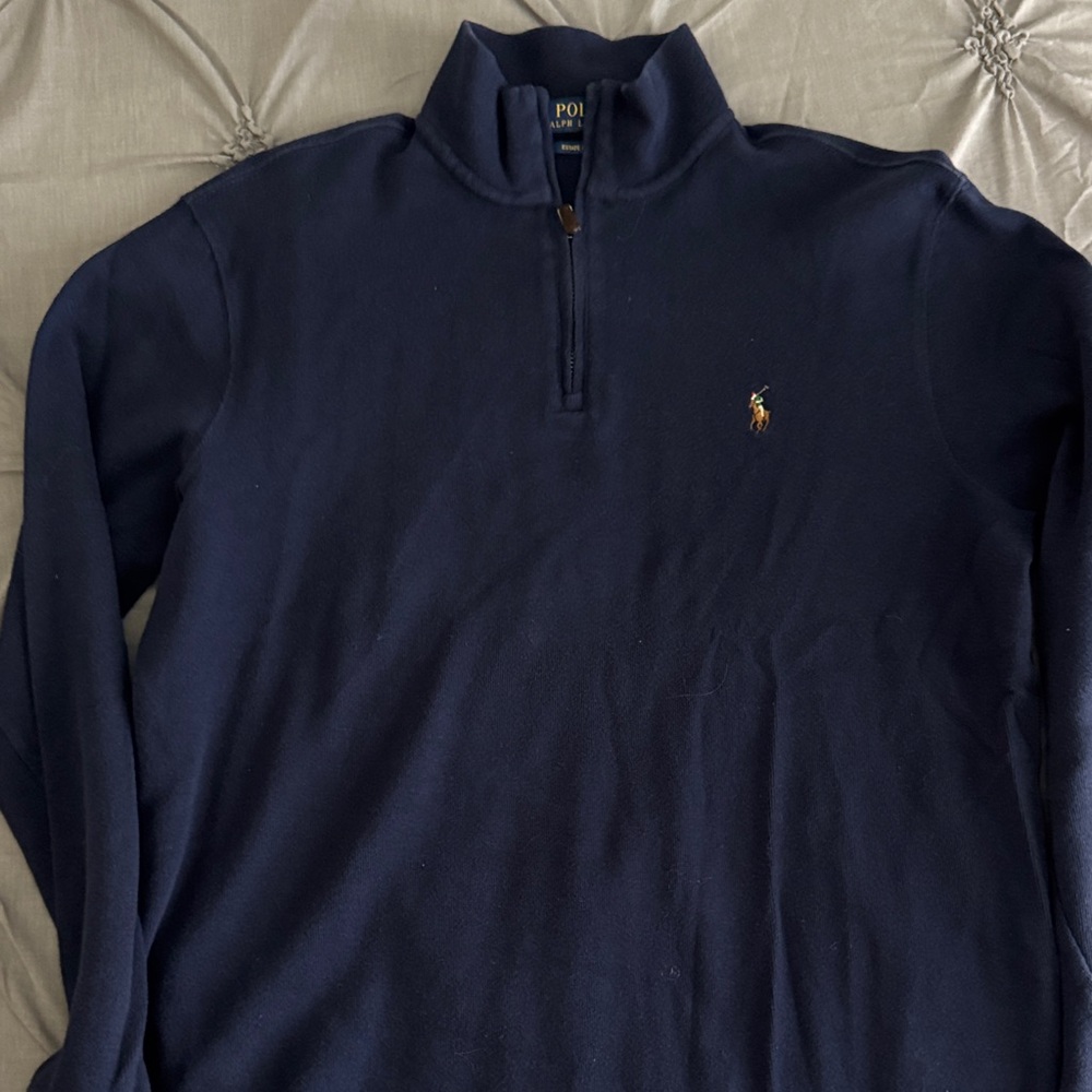 Ralph Lauren Estate Rib Sweater in Dark Blue